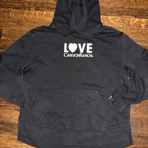 Under Armour Black Hoodie with White "LOVE Canyon Ranch" Chest Graphic